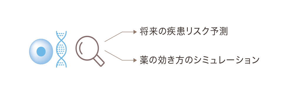 将来の疾患リスク予測・薬の効き方のシミュレーション
